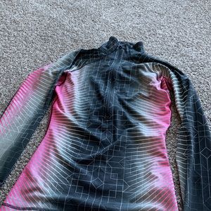 Nike black neon pink quarter zip